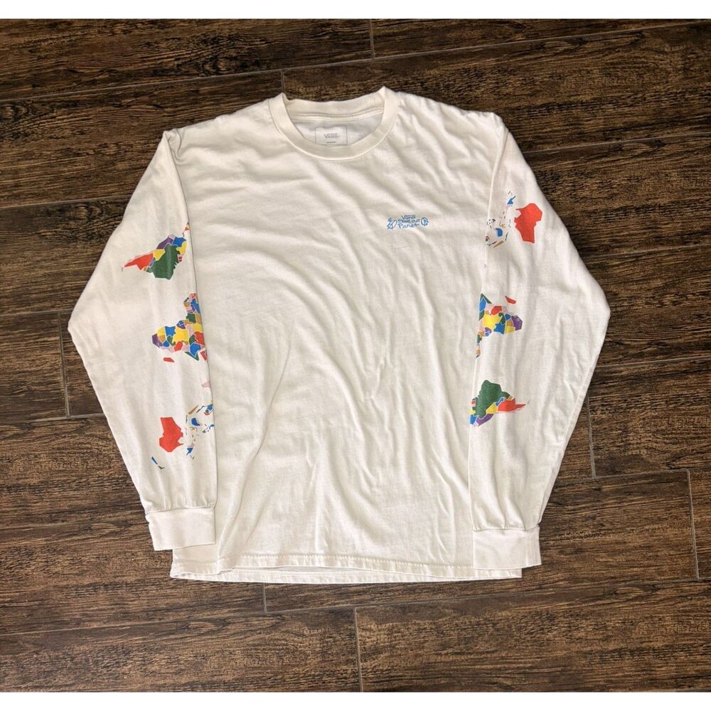 Vans "Save Our Planet" World Map Long Sleeve Tee - M